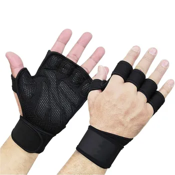 1 Чифт утолщенных ръкавици за фитнес, кожени ръкавици за вдигане на тежести, мини ръкавици за тренировка на китките, защита за ръце, защита на ръцете