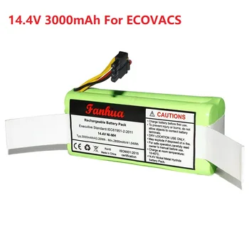 14,4 v Ni-MH 3000 mah AA Акумулаторна Батерия за Ecovacs Deebot Deepoo X600 ZN605 ZN606 ZN609 Робот-Прахосмукачка Част