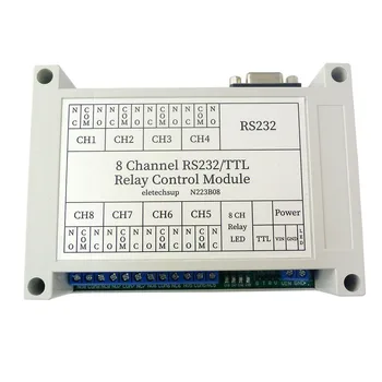 2 В 1 RS232/TTL232 12 vdc 8-канален PC UART Реле DB9 Ключ сериен порт за PLC-камера Индустриална система за управление на