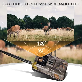 20-Мегапикселова камера за наблюдение на дивата природа 1080P, безжични ловни камери HC 900A, фотоловушки за нощно виждане, камера за проследяване