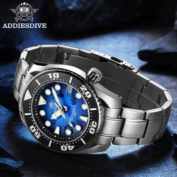 2021 Нов Мъжки Механичен часовник ADDIES, Луксозни Автоматични Часовници За Мъже, Светещи Стоманени Часовници за Гмуркане 200 М, Японски Часовници NH35
