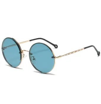 2023 Класически кръгли метални Мъжки слънчеви очила, реколта vintage слънчеви очила, Мъжки и дамски модни очила, слънчеви очила с UV400
