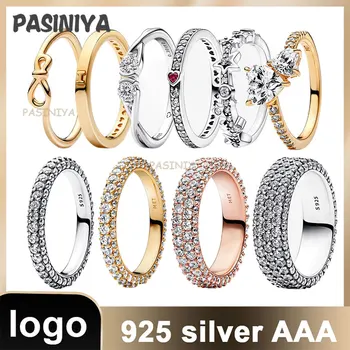 2023, нов пръстен от сребро s925 проби, серия love с оригиналното лого, подходящо за празнични подаръци на приятелите си