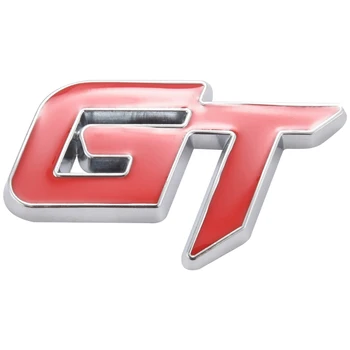 2X 3D Стикер с Логото на Gt, Модерен Автомобилен Интериор, Стикер За Ford Mustang Focus 2 3 Fiesta Ranger Mondeo Mk2, Червен + Сребърен