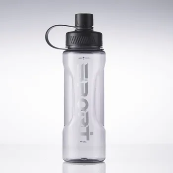 2л / 1л Голяма бутилка за вода, голям капацитет, с соломинкой Пластмасов преносима спорт, за спорт на открито, удебелена бутилка за вода със защита от падане, 2 литра