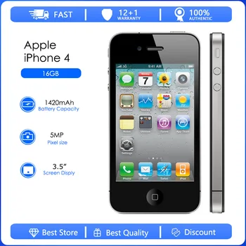 Apple iPhone 4, б/, мобилен телефон отключени, 16 GB ROM, 3,5 