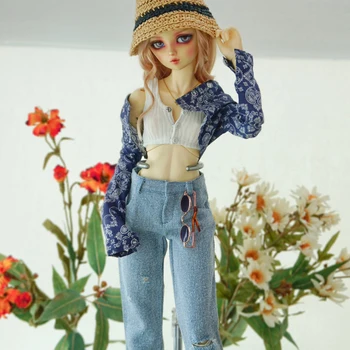 D04-B302, детска играчка ръчна изработка, дрехи за кукли BJD/SD, риза с цветя модел 1/3, кратък стил, 1 бр.
