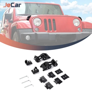 JeCar Капаче на предния Капак на Двигателя на Колата, Обтегач, Заключване предния Капак, Декоративна Капачка За Jeep Wrangler JK/JL/JT, Аксесоари за Външността на автомобила