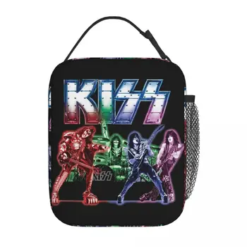 Kiss Band Crazy Demon Catman Ace Rock Изолирано чанта за обяд Контейнер за обяд за многократна употреба Термоохладитель Bento Box School