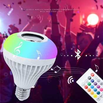 Led музикална крушка ПРИЛОЖЕНИЕ Семицветный дистанционно управление на Интелигентен звук RGB Околното осветление