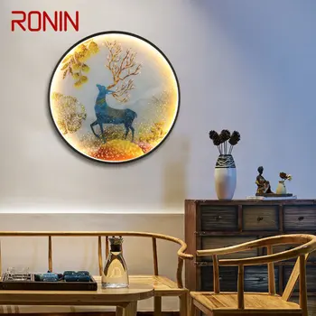 Led осветление стена RONIN, модерни аплици с участието на петнист елен, кръгла лампа, креативна за домашна чайханы