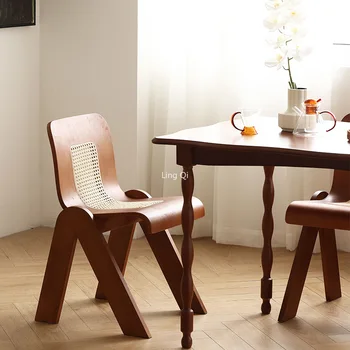 Ratan Ретро Луксозен Стол за Хранене на Скандинавския Дизайн, Дървен Стол за трапезария, Бюро, Съвременни Мебели за всекидневна Sillas Comedor