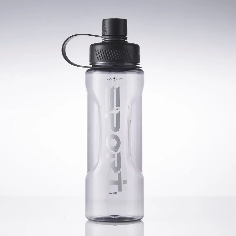 2л / 1л Голяма бутилка за вода, голям капацитет, с соломинкой Пластмасов преносима спорт, за спорт на открито, удебелена бутилка за вода със защита от падане, 2 литра0