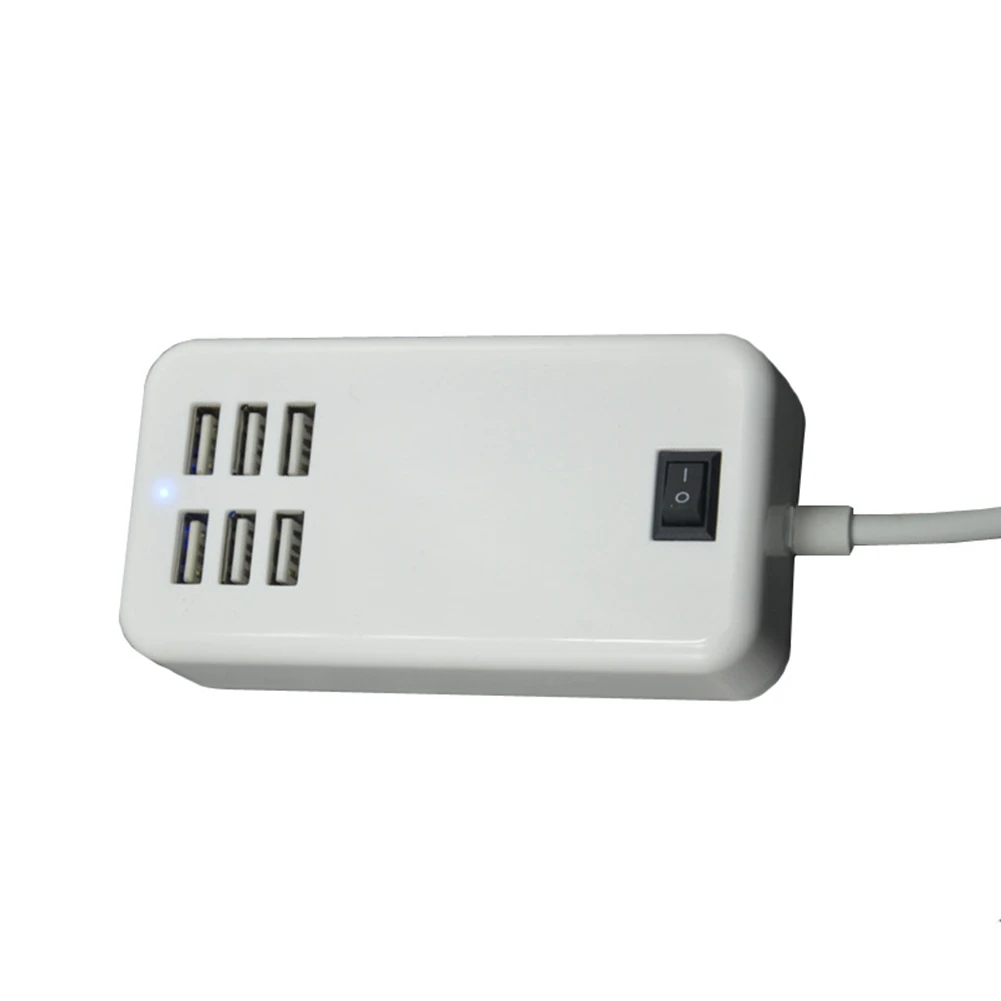 6 порта USB Зарядно Устройство за телефон HUB 10 W 2A Настолна Изход за Зареждане на удължителен кабел за Адаптер на захранване за iPhone Plug EU0