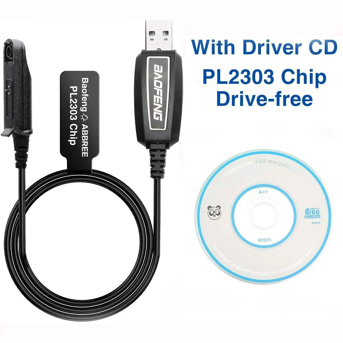 Baofeng UV-9R Водоустойчив USB Кабел за Програмиране, cd-диск с драйвери За BaoFeng UV-9R Pro UV9R Plus GT-3WP UV-5S Водоустойчив Преносима радиостанция0