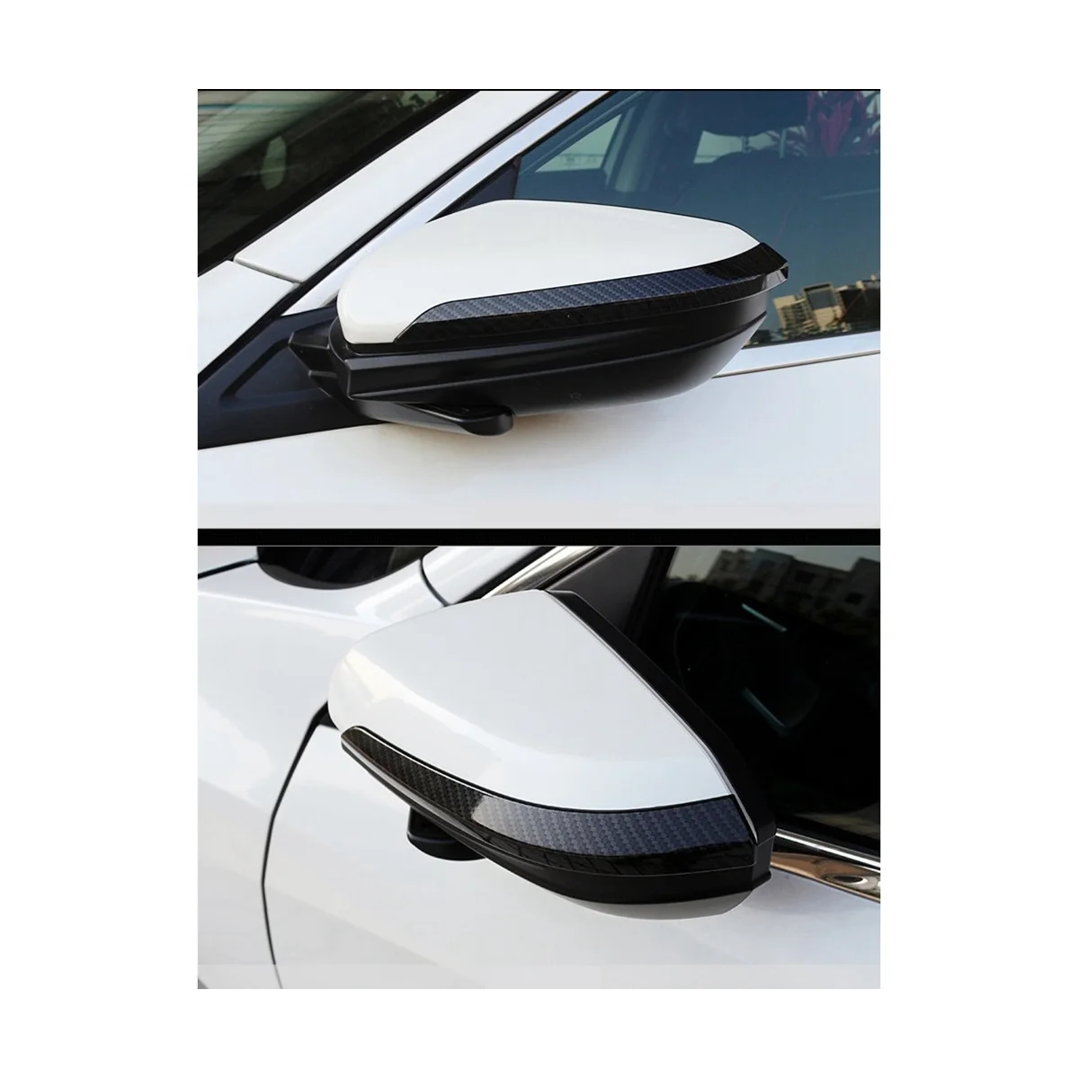 Автомобилно странично огледало за обратно виждане, изработени от въглеродни влакна, тампон върху рамката, етикети на външно огледало за Honda 10th Генерал Civic 2016-20200