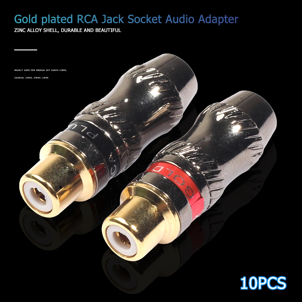 10 бр. Запояване RCA Жак за слушалки, Високоговорител Аудио Изход/вход адаптер1