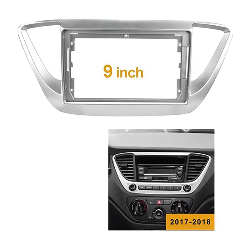 2Din 9-инчов автомобилна стерео система, радио, DVD-панел, тампон на предната панел за Hyundai Solaris 2 Accent Verna 2017-20181