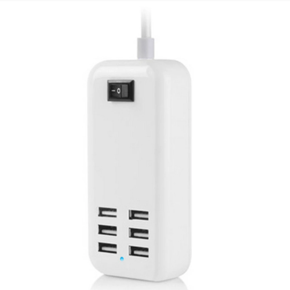 6 порта USB Зарядно Устройство за телефон HUB 10 W 2A Настолна Изход за Зареждане на удължителен кабел за Адаптер на захранване за iPhone Plug EU1