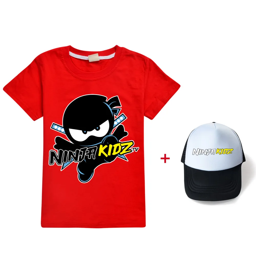Ninja Kidz, лятна тениска с къси ръкави за момчета, шапка, памучен детски дрехи за момчета от 2 до 16 години, летни дрехи за момичета, риза за деца1