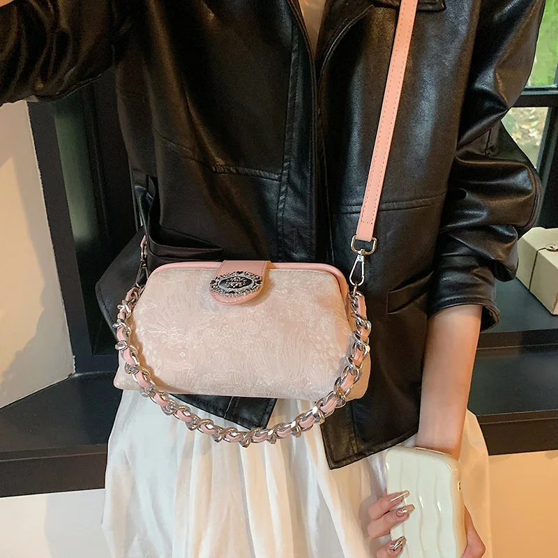 Марка дизайнерски обувки от изкуствена кожа и найлон с флорални принтом, женствена чанта през рамо, ретро-верига, чанта през рамо, чанта-възглавница1