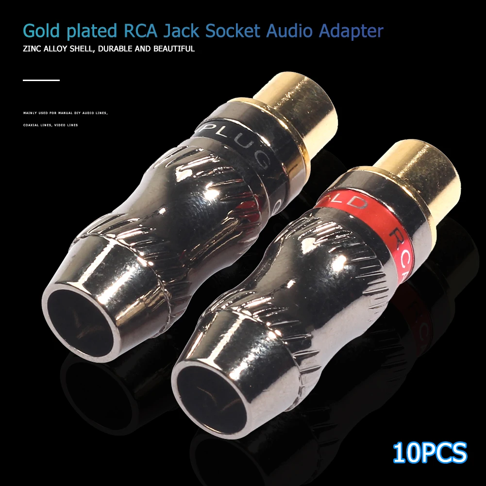 10 бр. Запояване RCA Жак за слушалки, Високоговорител Аудио Изход/вход адаптер2