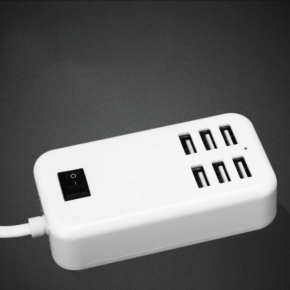 6 порта USB Зарядно Устройство за телефон HUB 10 W 2A Настолна Изход за Зареждане на удължителен кабел за Адаптер на захранване за iPhone Plug EU2