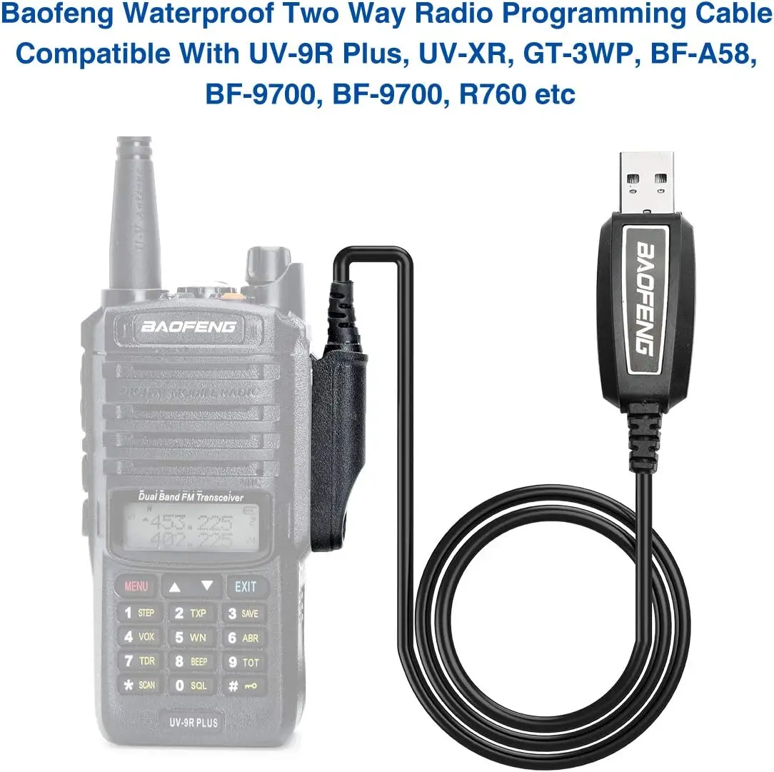 Baofeng UV-9R Водоустойчив USB Кабел за Програмиране, cd-диск с драйвери За BaoFeng UV-9R Pro UV9R Plus GT-3WP UV-5S Водоустойчив Преносима радиостанция2