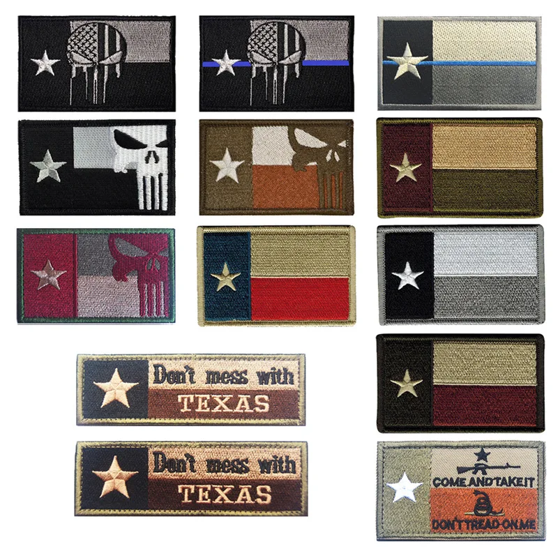 Кука и контур Хартата на Мексико Бродирани военни ленти Знамена Тексас Тъканно стикер на раница Икона на рамото Апликация на шапка2