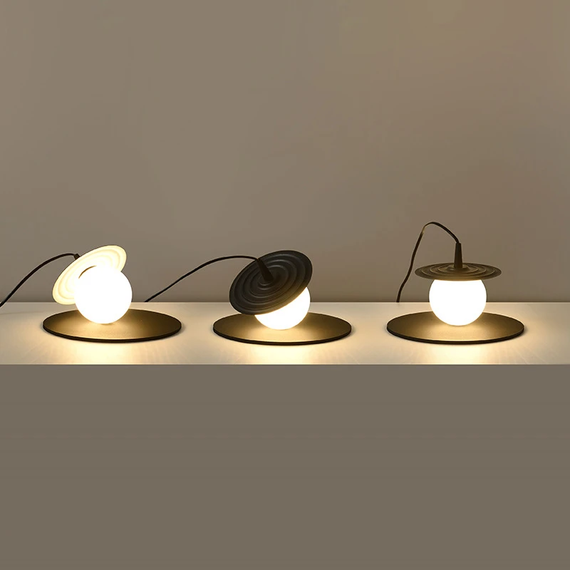 Скандинавски лампа НЛО Минималистичен Творчески дисков окачен лампа с регулируем артистичен Интериор дневна Спалня бар стъклена топка2