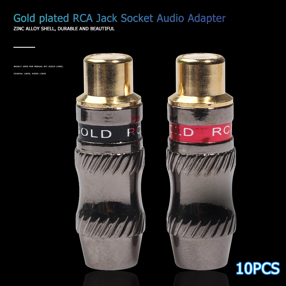 10 бр. Запояване RCA Жак за слушалки, Високоговорител Аудио Изход/вход адаптер3