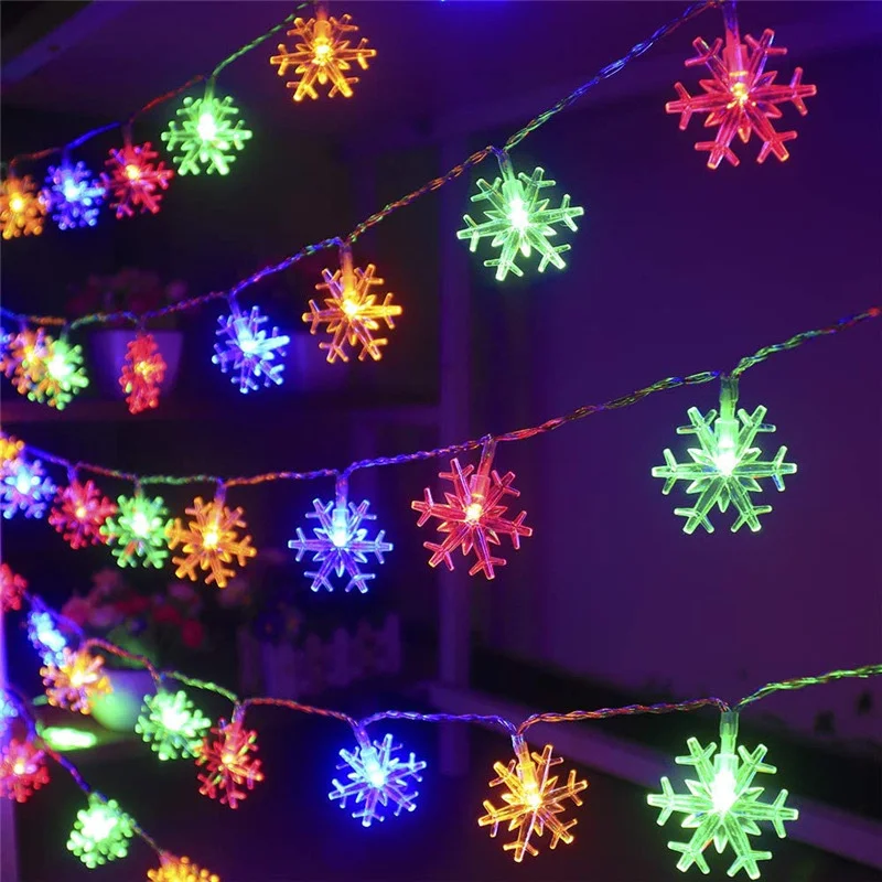 3 М Снежинка led Гирлянди Приказни Светлини, Led Светлини С Батерии/USB Захранването Венец на Нова година Коледна Украса Noel Навидад3