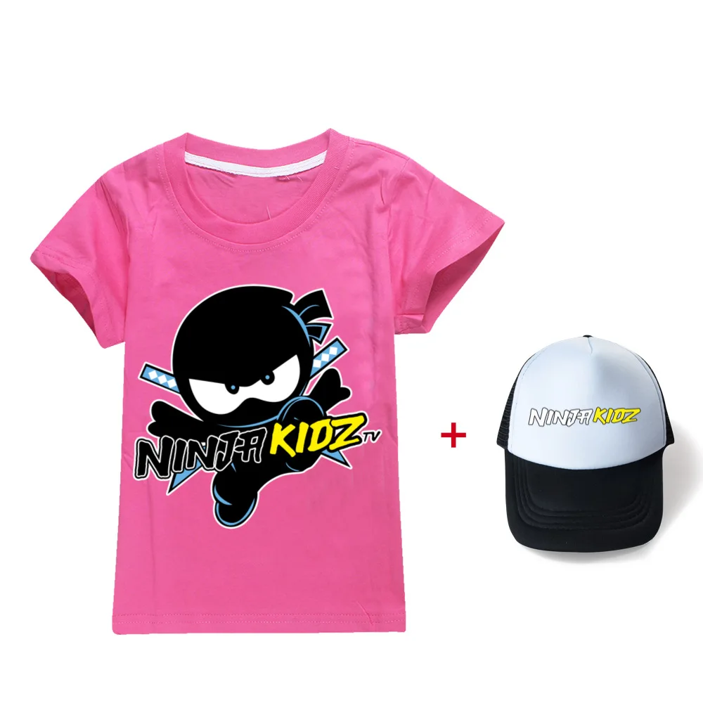 Ninja Kidz, лятна тениска с къси ръкави за момчета, шапка, памучен детски дрехи за момчета от 2 до 16 години, летни дрехи за момичета, риза за деца3
