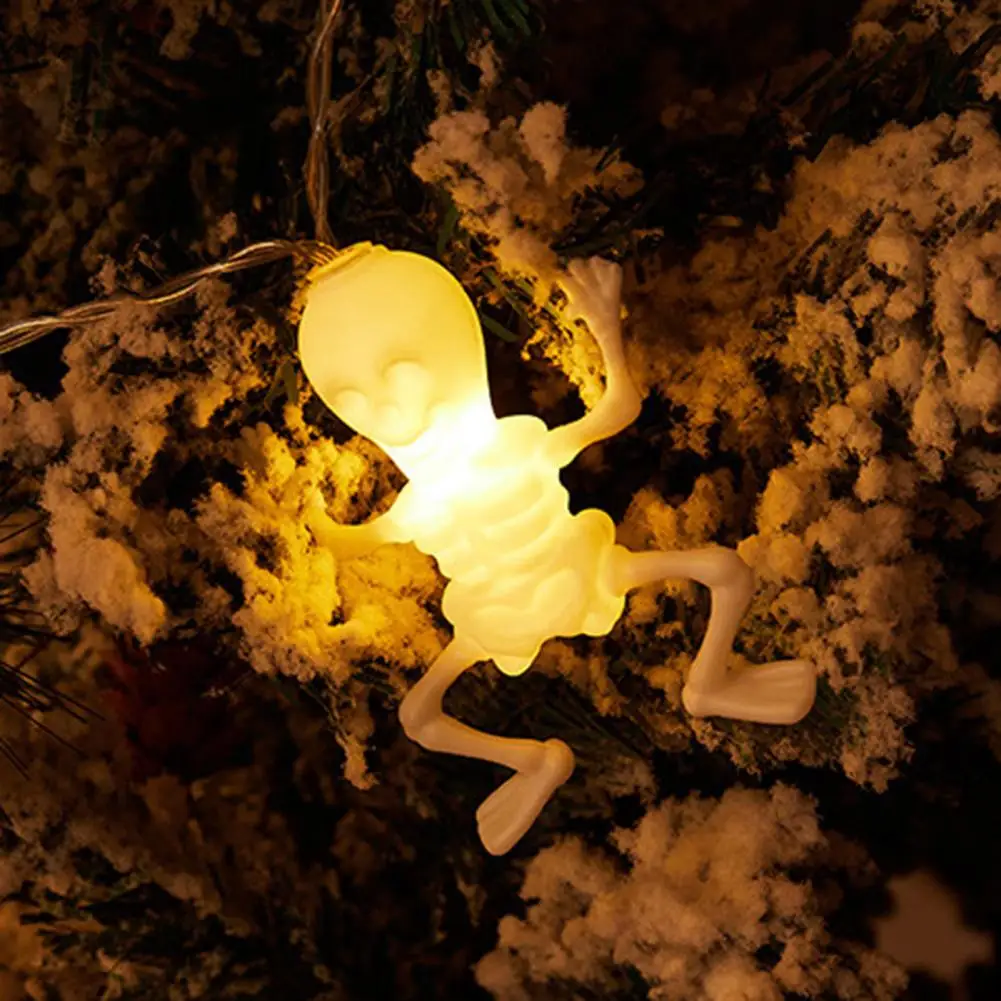 Градинска лампа за Хелоуин, празнични гирлянди с виртуален скелет, водоустойчив, акумулаторни батерии за вътрешно и външно Хелоуин3