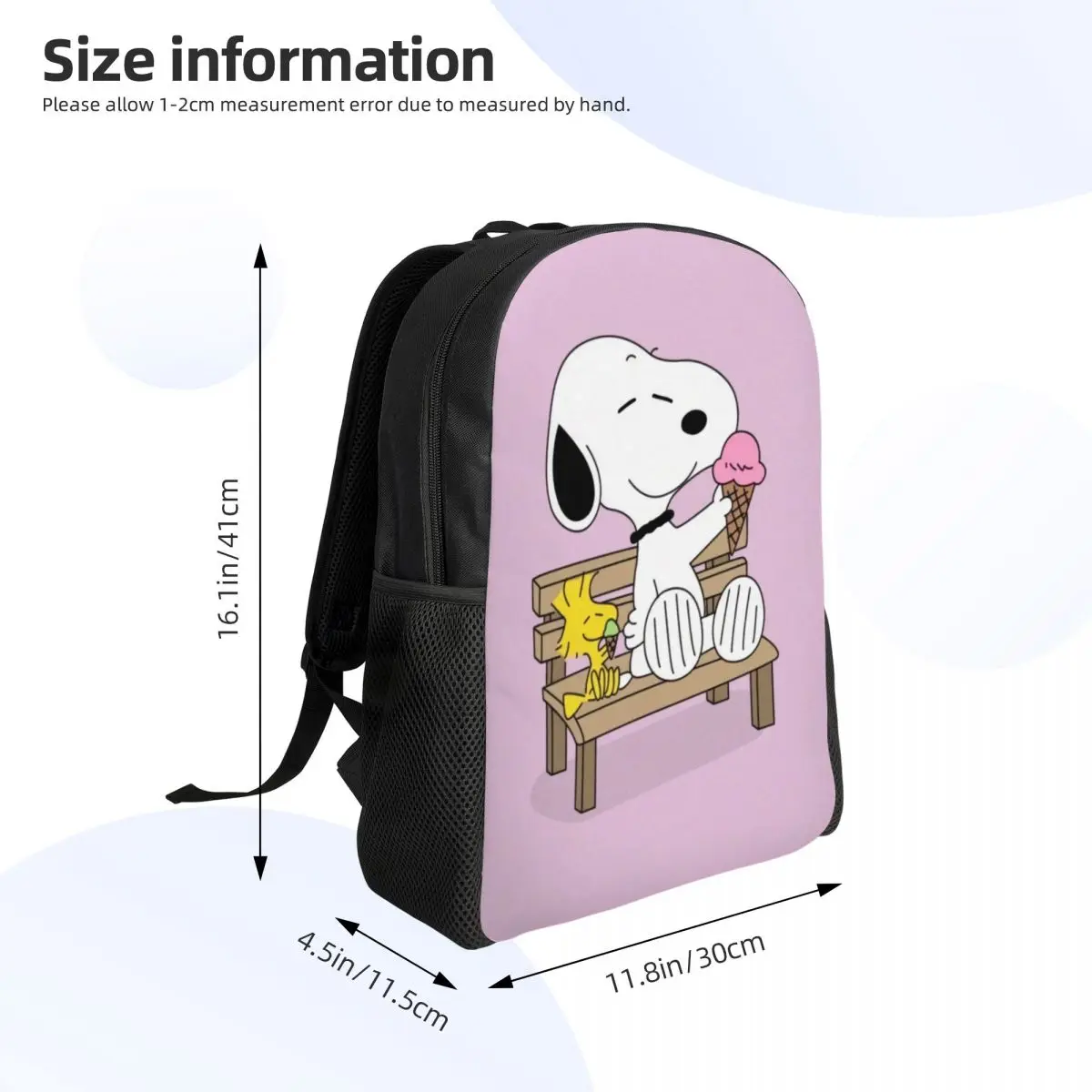 Раница с 3D принтом Вудстокской кучета Манга за момчета и момичета, пътни чанти за колеж, мъжки и дамски чанти за книги, 15-инчов лаптоп3