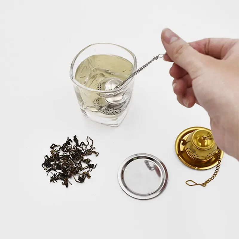 1 бр. Чай сепаратор под формата на чай гърне от неръждаема стомана, и Аксесоари за чаено набиране, Филтър за чаено топчета, Пакетче за чай с веригата4