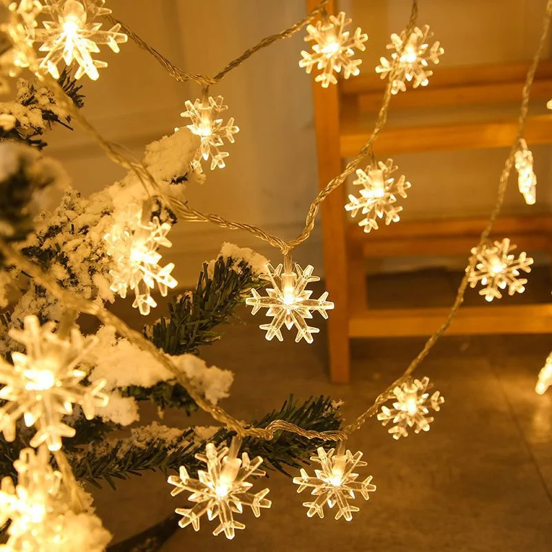 3 М Снежинка led Гирлянди Приказни Светлини, Led Светлини С Батерии/USB Захранването Венец на Нова година Коледна Украса Noel Навидад4