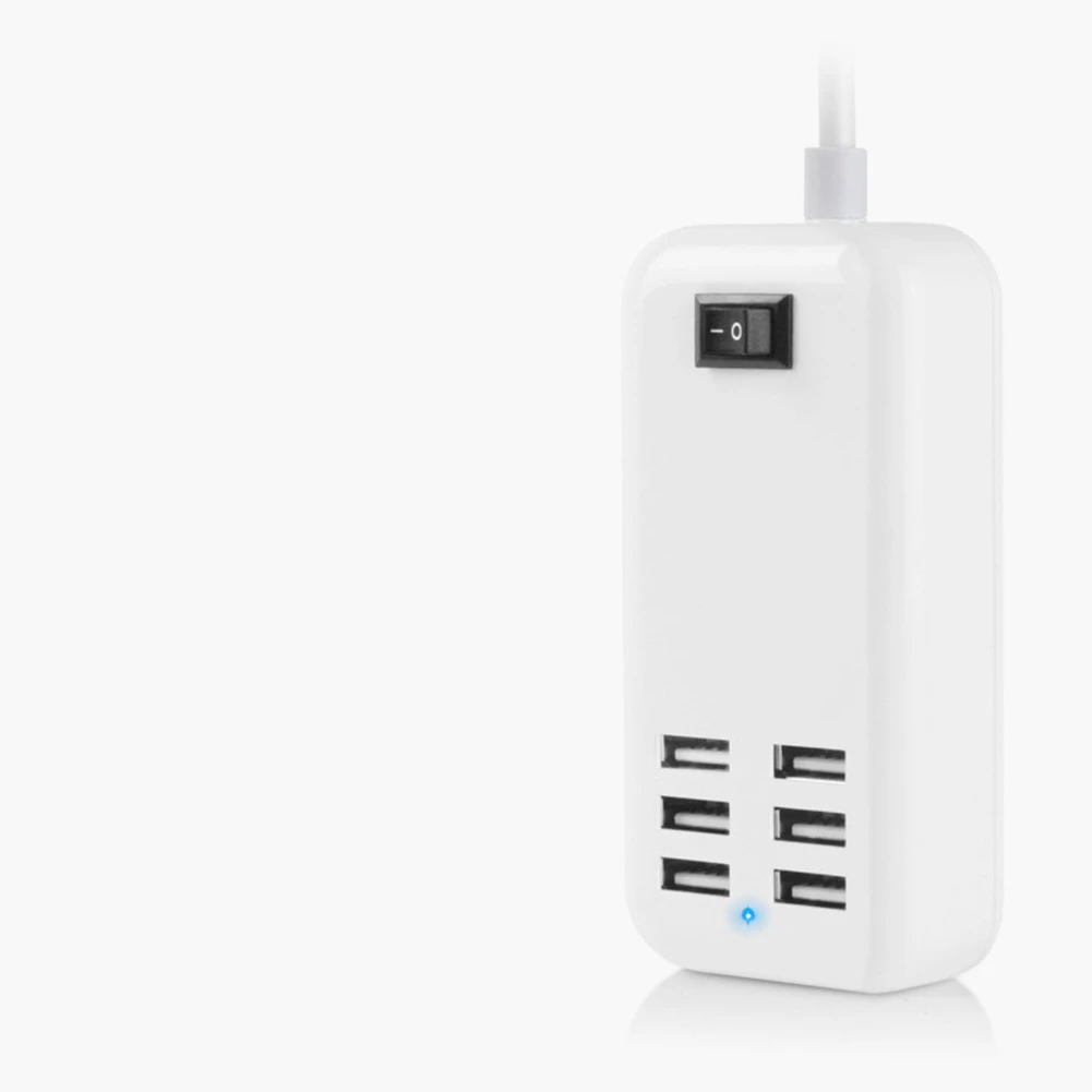 6 порта USB Зарядно Устройство за телефон HUB 10 W 2A Настолна Изход за Зареждане на удължителен кабел за Адаптер на захранване за iPhone Plug EU4