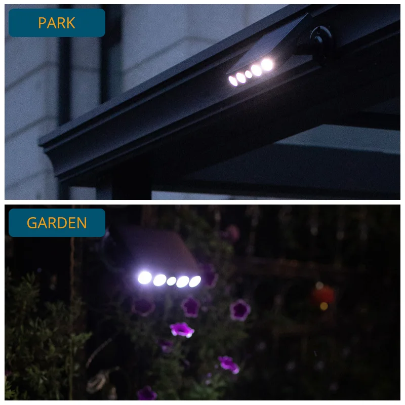 Мощен led монтиран на стената лампа на слънчевата енергия, външен сензор за движение, Водонепроницаемое IP65 Осветление за градински пътеки, гараж, двор, улични лампи5