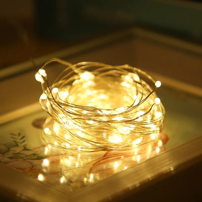 Украса за парти, работещи на батерии от 5 М, 10 бр., led сватбена лампа, led страхотна лампа за дома, Струнен лампа, декорация за Коледната елха, направи си сам5