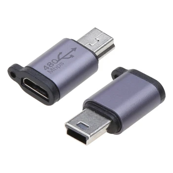 адаптер за microUSB към Mini USB, конвертор Micro USB Type-C miniUSB 480 Mbps
