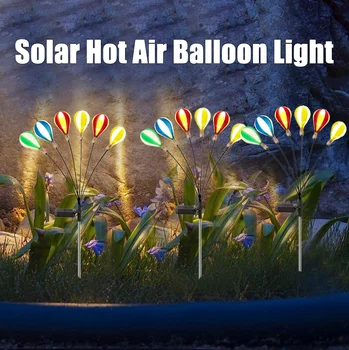 Актуализация на слънчева светлина, в балон с горещ въздух с 6 СВЕТОДИОДА Слънчева светлина светлячка Водоустойчив Слънчев газонный лампа за украса на пешеходна пътека във вътрешния двор