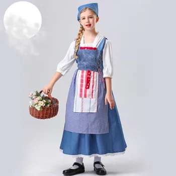 Бебешка рокля на прислужница в фермер стил, костюми почистване на стаята-дворецкой за театрално представяне