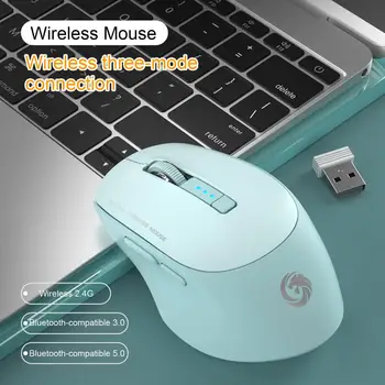 Безжична мишка с дисплей захранване за лява и дясна ръка, безжична мишка, мощна ергономична мишка Bluetooth с храна за офиса