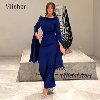 Вечерни рокли Viisher от Син Сатен 