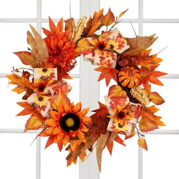 Всесезонное Изкуствено Есен украса Венец Многофункционален Есенния декор входната врата За вътрешно външно домашно ресторанта Магазин