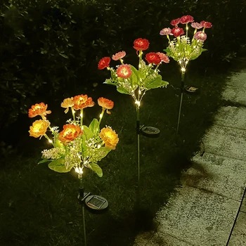 Декоративна Външна Орхидея 7 Водоустойчива Лампа Цвете Домашни светлини Лампа Градински Пейзаж на Главата на Слънчевата Роза Тревата Открит Нощен