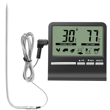 Дигитален кухненски хранително-вкусовата термометър, сонда за готвене на месо, будилник, таймер, измервателни инструменти