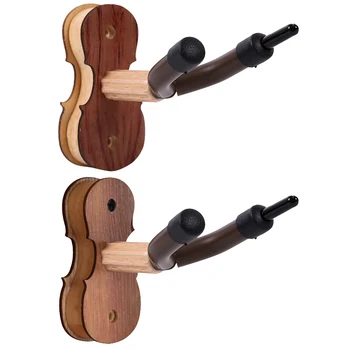 Дървена поставка за цигулка с една кука за перцето/винтове Монтиране на стена Багажник за изложбата цигулки Дървена поставка за дома/студио Аксесоари за струнни инструменти