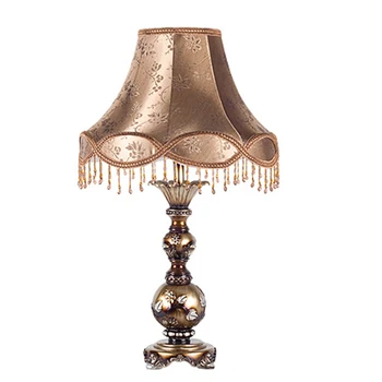 Европейски стил придворная плат кафе цвят настолни лампи, нощни лампи за спалня ретро пасторальный сватбен подарък декоративни настолни лампи